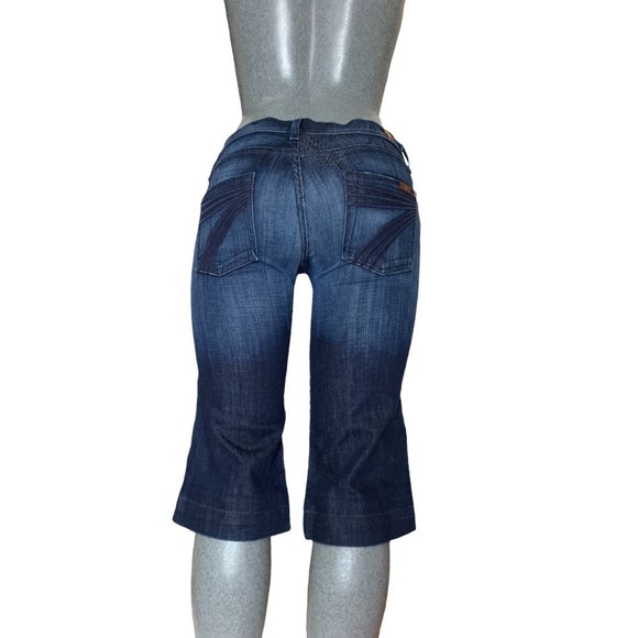7 For All Mankind Crop Dojo Womens Jeans Blue Cropped Low-Rise W29xL17 Denim - Picture 1 of 11